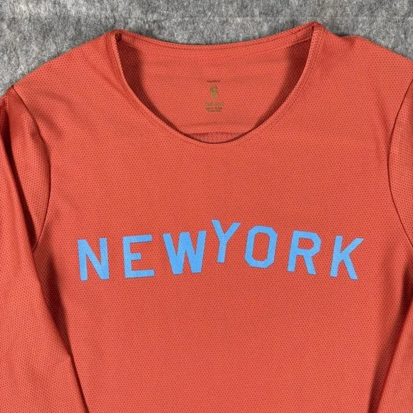 Tracksmith New York Long Sleeve Shirt Men Small Mesh 2024 Marathon NYC Orange - Picture 2 of 12